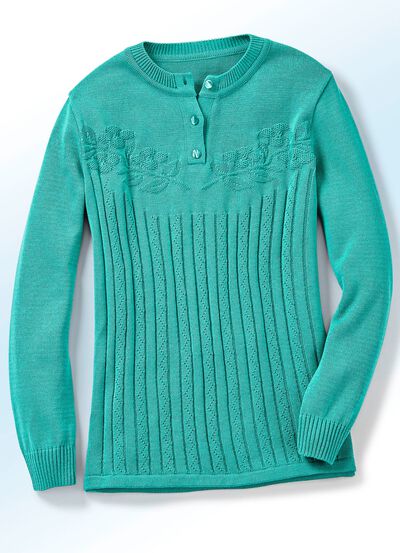 Pullover mit floraler Struktur 