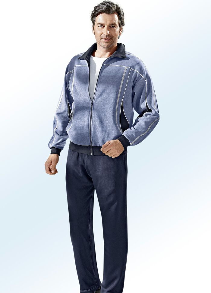 Freizeitanzug mit geraden Beinabschlüssen HELLBLAU MELIERT-MARINE