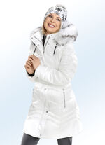 Funktions-Kurzmantel mit abnehmbarer Kapuze NATURWEISS