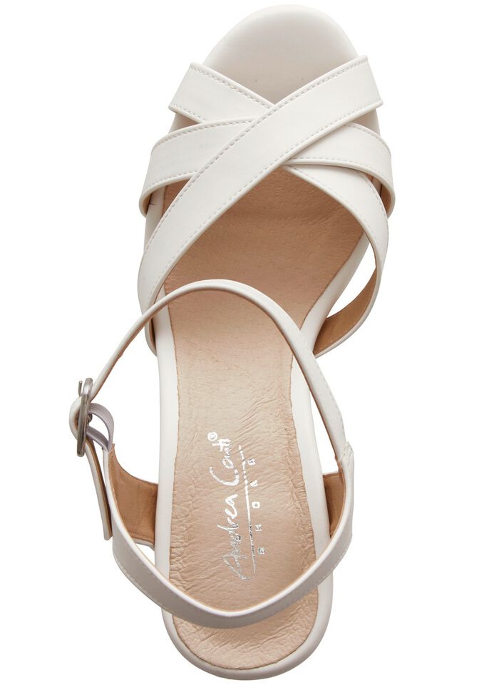 Andrea Conti Riemchen-Sandalette mit verdecktem Gummizug WEISS