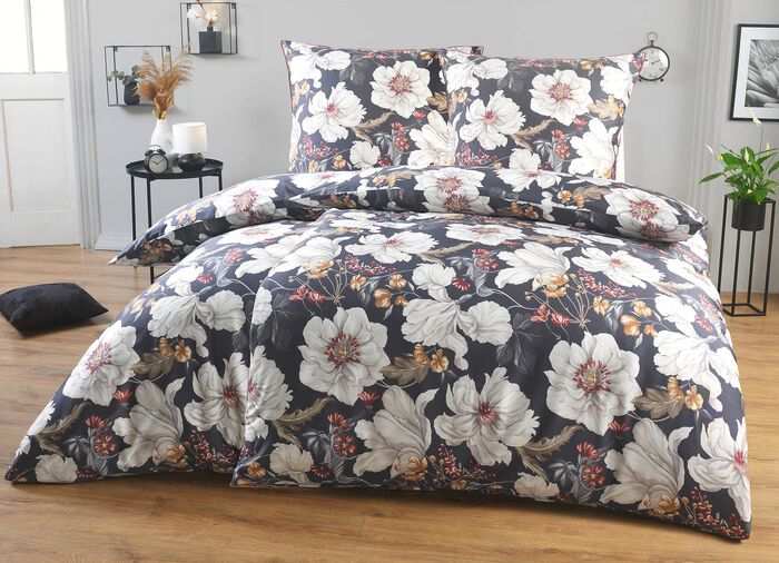 Digitalbedruckte Bettw&auml;sche-Garnitur von Irisette SCHWARZ