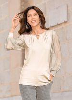 Shirt mit langen Chiffon&auml;rmeln 