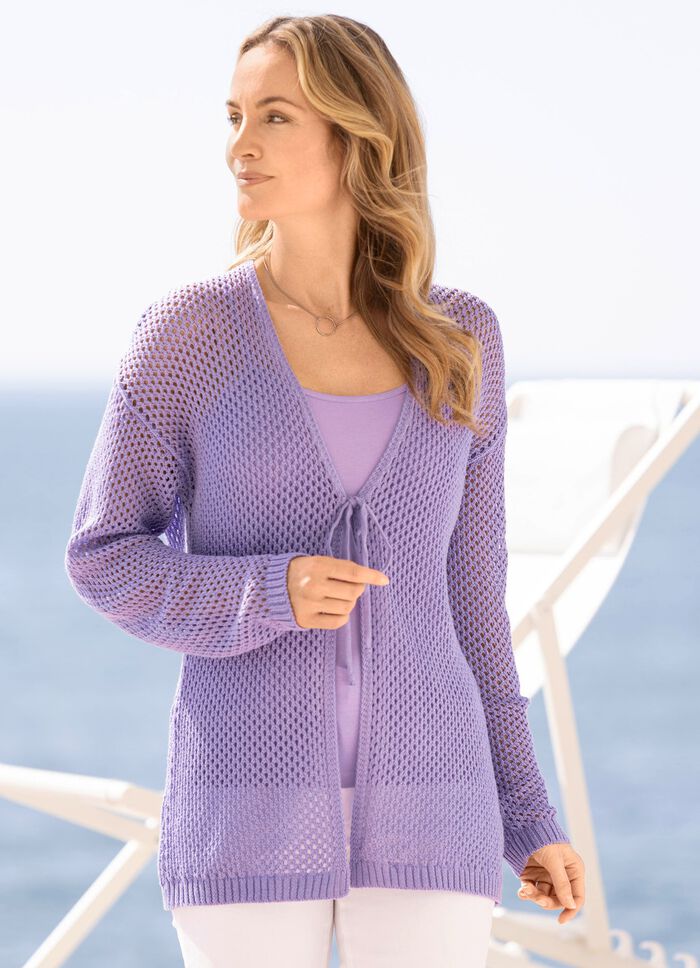 Strickjacke in Netzdessin 