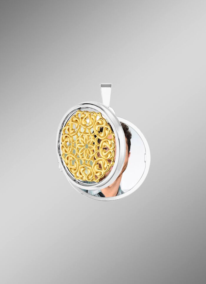 Filigranes Medaillon zum &Ouml;ffnen in Bicolor 