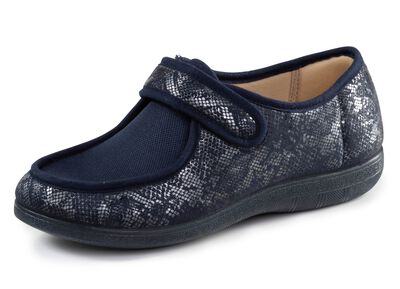 ELENA EDEN Hausschuh aus teilweise gl&auml;nzend bedrucktem Textilmaterial 