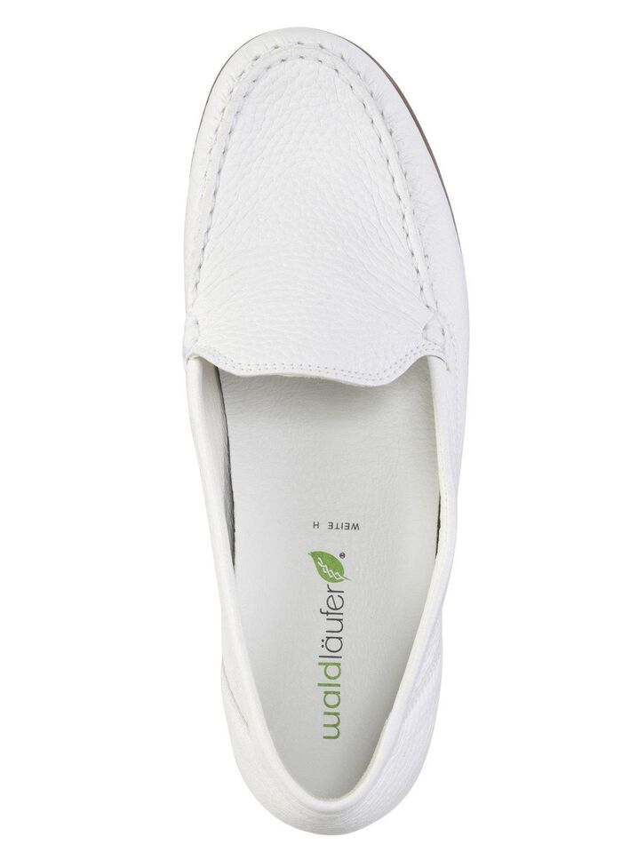 Waldl&auml;ufer, bequeme Damen-Slipper, Weite H, mit herausnehmbarem Fu&szlig;bett WEISS