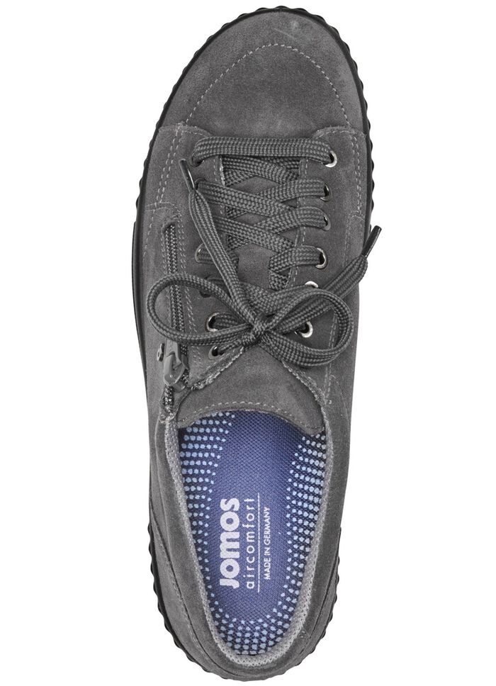 Schn&uuml;rschuh aus hochwertigem Rind-Veloursleder GRAFIT