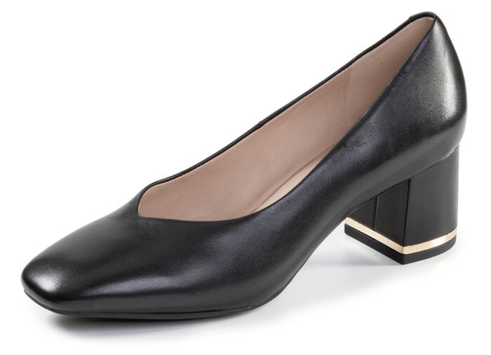ELENA EDEN, elegante Damen-Pumps, Weite G, mit Lederfutter SCHWARZ