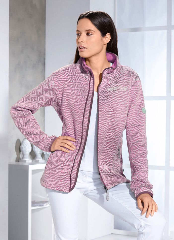 Jacke mit Jacquardmuster BEIGE-ROS&Eacute;