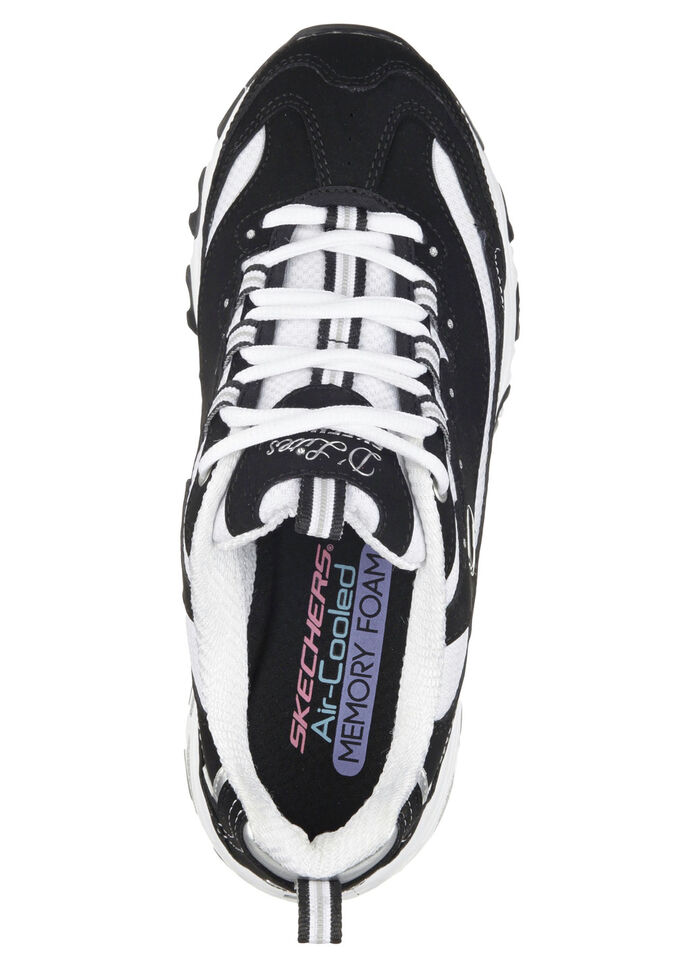 SKECHERS, sportliche Damen-Sneaker, mit herausnehmbarem Fußbett SCHWARZ-WEISS