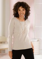 Pullover in Rippenstrick BEIGE