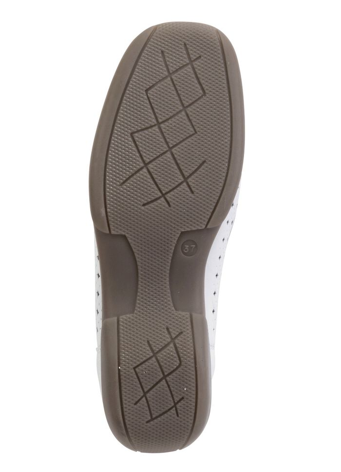 ELENA EDEN, sommerliche Damen-Slipper, Weite H, mit herausnehmbarem Fu&szlig;bett WEISS