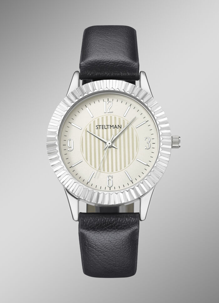 Quartz-Damenuhr mit 3 wechselbaren Lünetten 