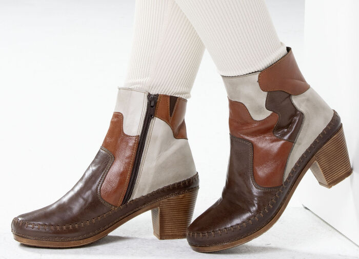 Gemini, modische Damen-Stiefeletten, Winterschuhe, Weite G, mit Reißverschluss BRAUN-KIESEL