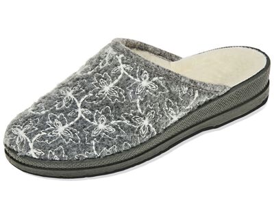 Textil-Pantoffel mit sch&ouml;ner Stickerei 