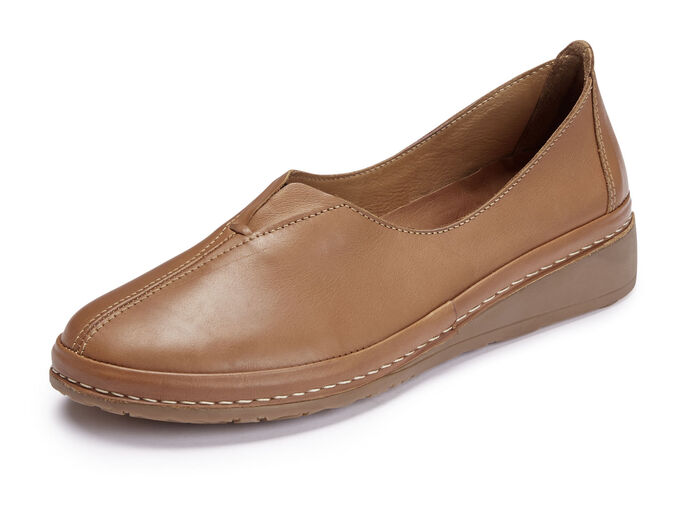 ELENA EDEN Slipper aus Rind-Nappaleder COGNAC