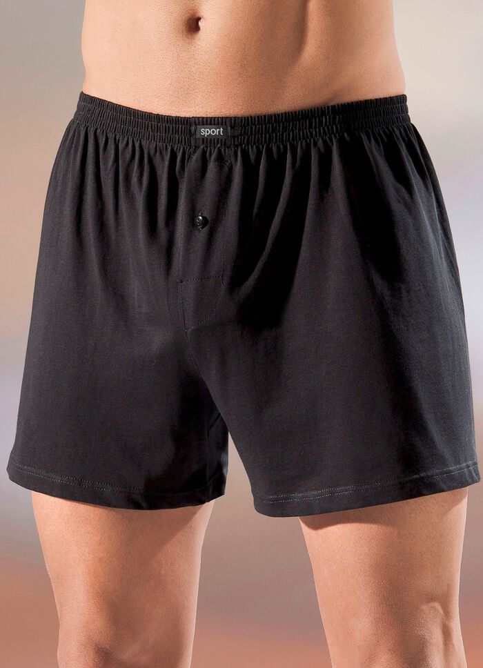 F&uuml;nferpack Boxershorts aus BIO-Baumwolle mit Eingriff, uni und meliert 