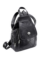Patchwork-Rucksack mit Magnetverschluss SCHWARZ