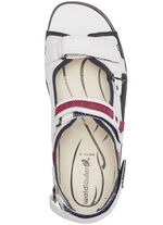 Waldläufer, sportliche Damen-Sandalen, Weite H, mit herausnehmbarem Fußbett WEISS-BLAU-ROT