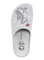 Mubb Pantoffel mit niedlichem Katzenmotiv HELLGRAU