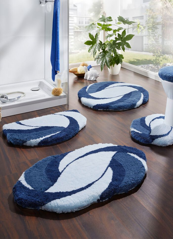 Barfu&szlig;weiche Badvorleger von Kleine Wolke BLAU