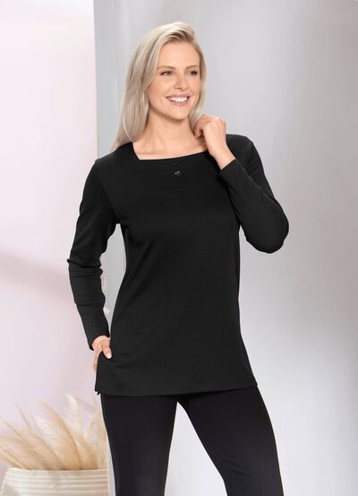Charmantes Sweatshirt mit Blende in 2 Farben 