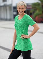 Shirt mit Biesen im Vorderteil in 2 Farben GRÜN-HELLGRÜN