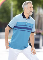 Poloshirt in 2 Farben TÜRKIS-WEISS