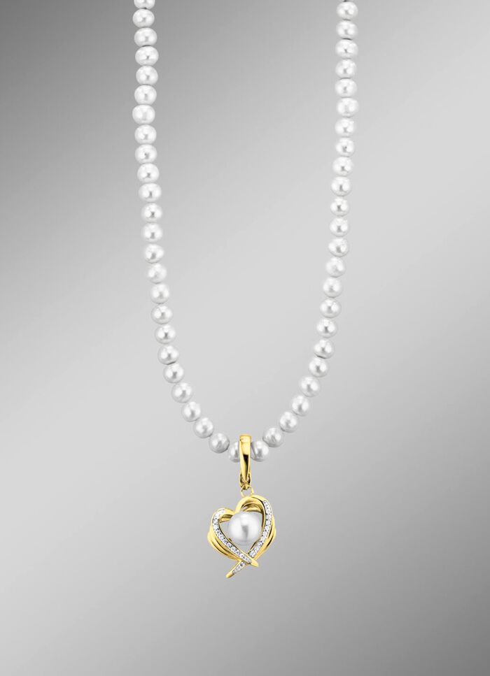 Herz-Anh&auml;nger mit Perlenkette 