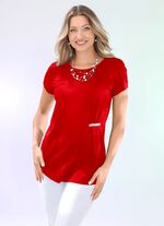 Shirt mit dekorativer Zierapplikation in 3 Farben 