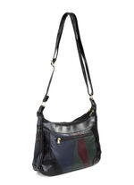 Patchwork-Tasche aus Nappaleder mit Synthetik-Einsätzen SCHWARZ-MULTICOLOR