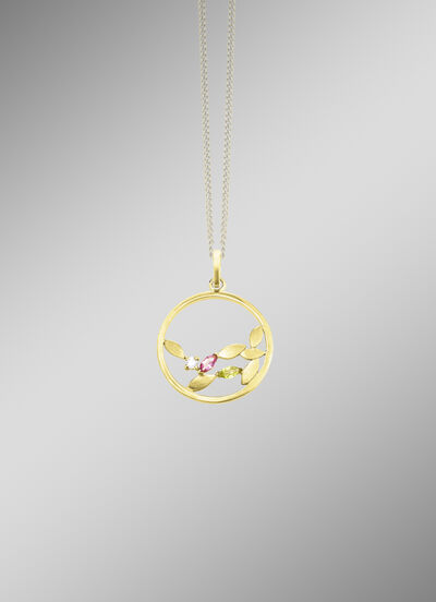 Anhänger mit Edelsteinen und synth. Zirkonia 