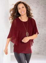 Unifarbene Poncho-Tunika BORDEAUX