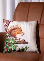 Kissenbezug mit winterlichem Eichh&ouml;rnchen-Dessin 