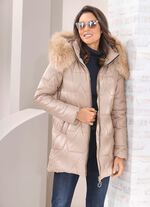Jacke mit abnehmbarer Kapuze BEIGE