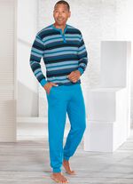 Schlafanzug mit Knopfleiste und B&uuml;ndchenabschl&uuml;ssen 