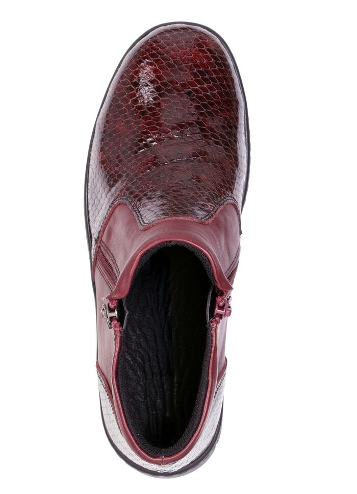 ELENA EDEN, komfortable Damen-Boots, Weite H, mit herausnehmbarem Fu&szlig;bett BURGUND