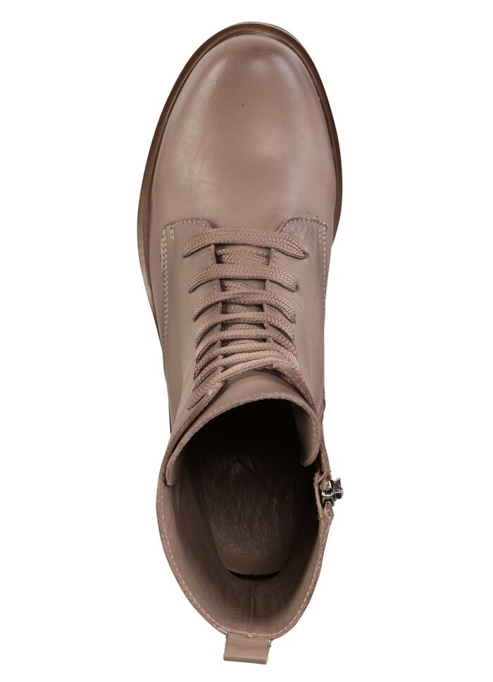 Andrea Conti Schn&uuml;r-Stiefelette aus Rind-Nappaleder TAUPE