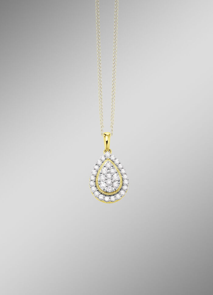 Tropfenförmiger Anhänger mit Brillanten 