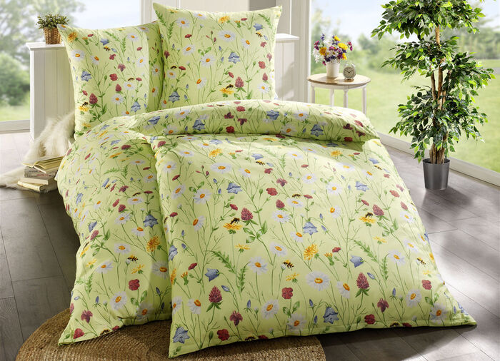 Renforcé Bettwäsche-Garnitur von Bierbaum GRÜN