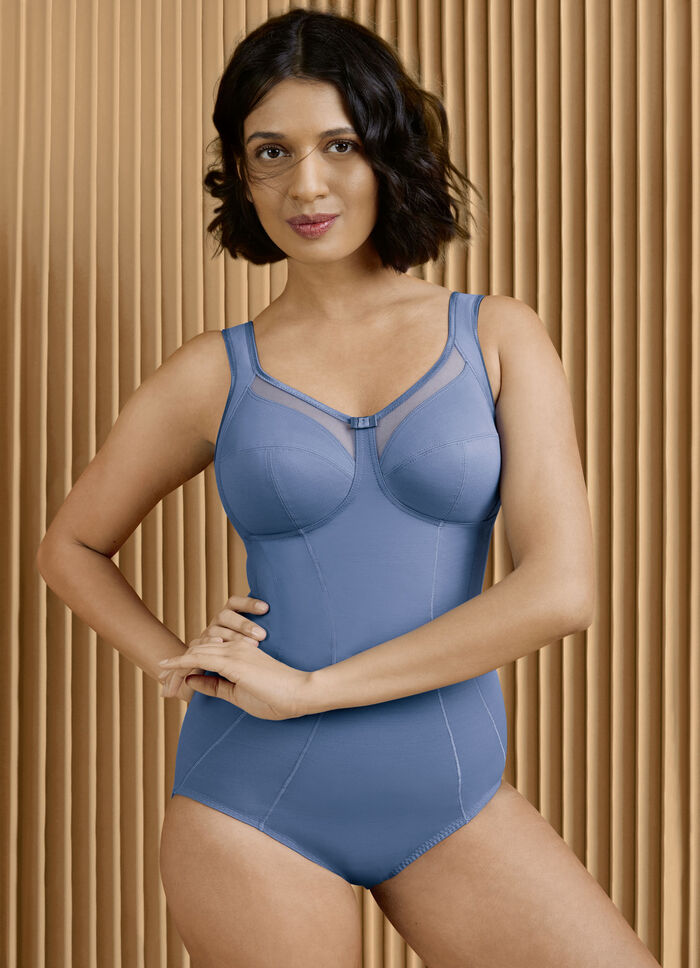 Anita Hosenkorselett mit transparenten Tülleinsätzen JEANSBLAU