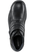 Waldl&auml;ufer, gef&uuml;tterte Herren-Boots, Winterschuhe, Weite K, mit Lammfell SCHWARZ