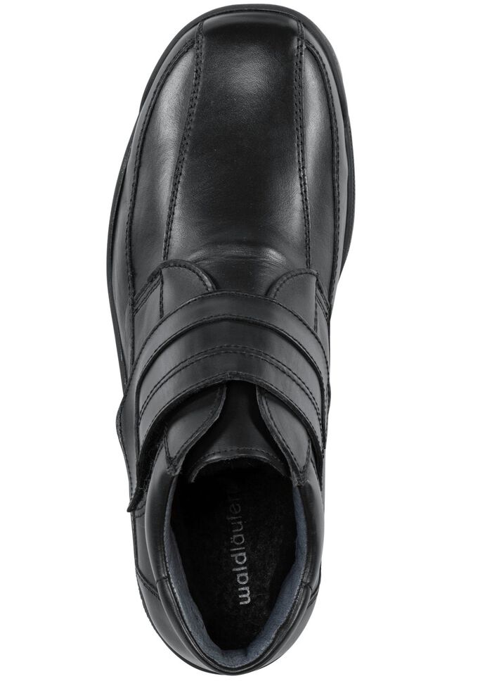 Waldl&auml;ufer, gef&uuml;tterte Herren-Boots, Winterschuhe, Weite K, mit Lammfell SCHWARZ