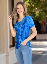 Shirt in markanter Batik-Optik in 2 Farben BLAU BATIK