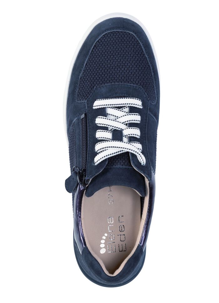 ELENA EDEN Sneaker aus Veloursleder und luftigem Textilmaterial MARINE