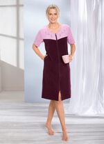 Hauskleid mit Schmucksteinzier AUBERGINE-ROSÉ