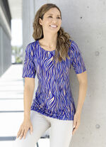 Allover dessiniertes Shirt in 2 Farben BLAU-BEIGE-MARINE