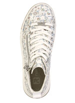 Rieker, modische Damen-Boots, Weite G, mit herausnehmbarem Fu&szlig;bett WEISS-BUNT