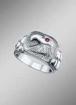 Massiver Herrenring mit Adler und echt Granat 