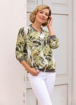 Blusenjacke mit dekorativem Rippenstrick 